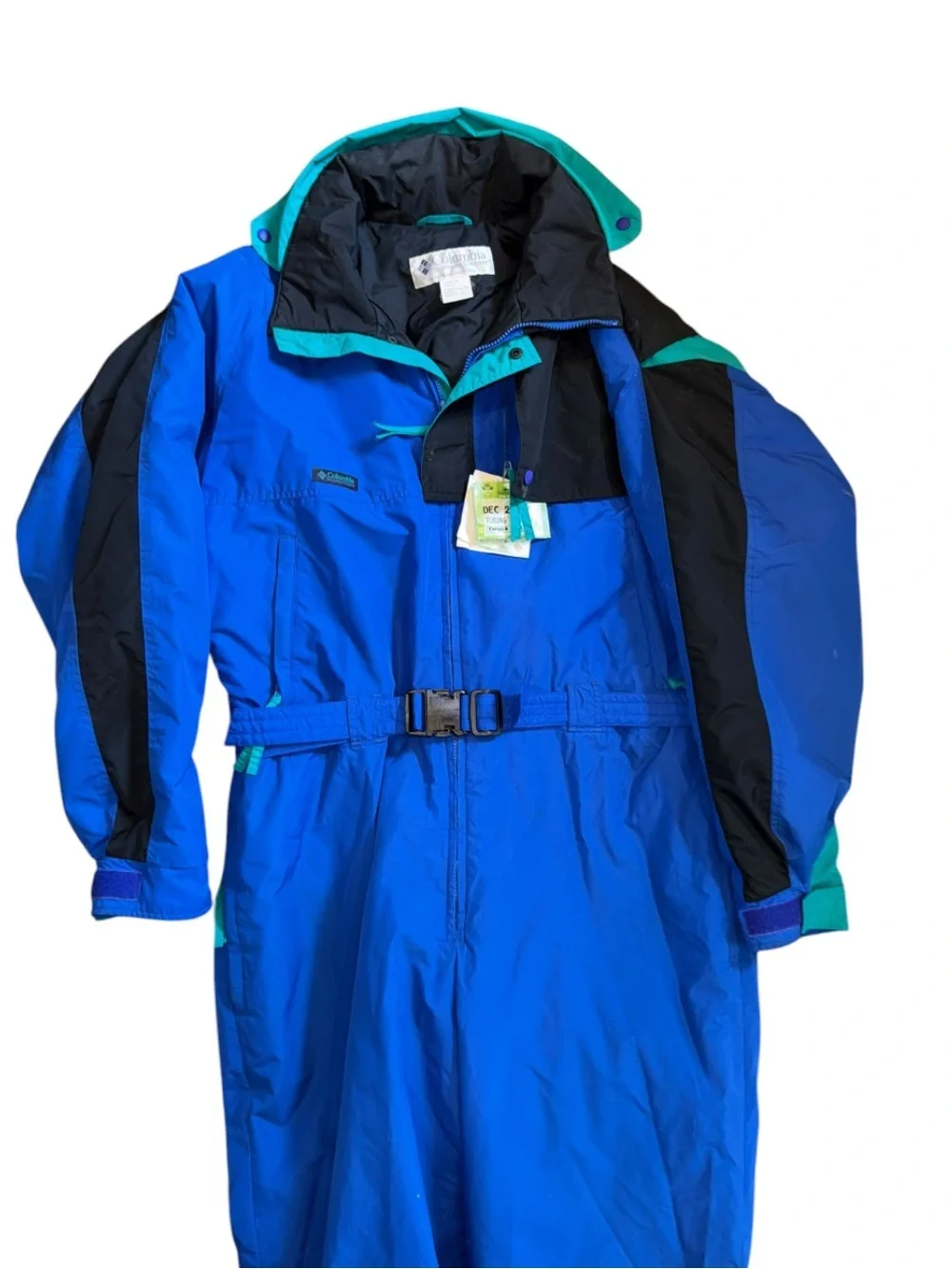 Columbia Vintage 90s Ski Snow Suit One Piece Men’s XL Blue Teal Snowsuit